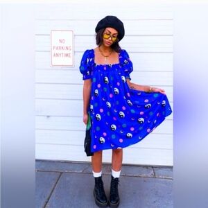 Dressed in LALA Forget The Rules Icon Blue Yin Yang Dress